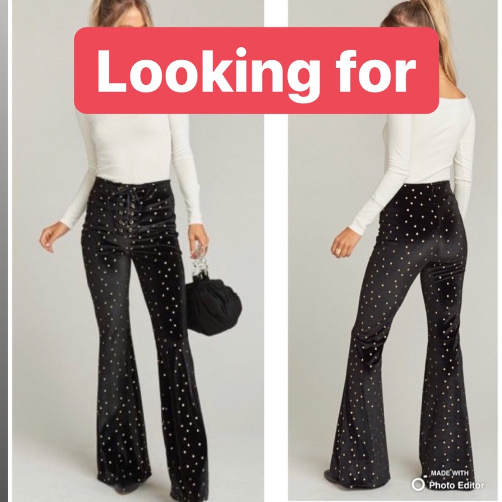 ISO LOOKING FOR Rockstar Velvet Bell Bottom Flare - Picture 2 of 2